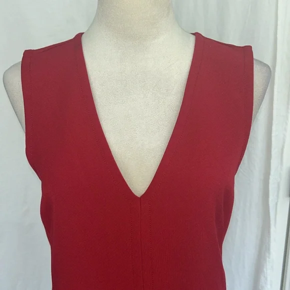 GAP Red V-Neck Dress: Size Small - Picture 3 of 10